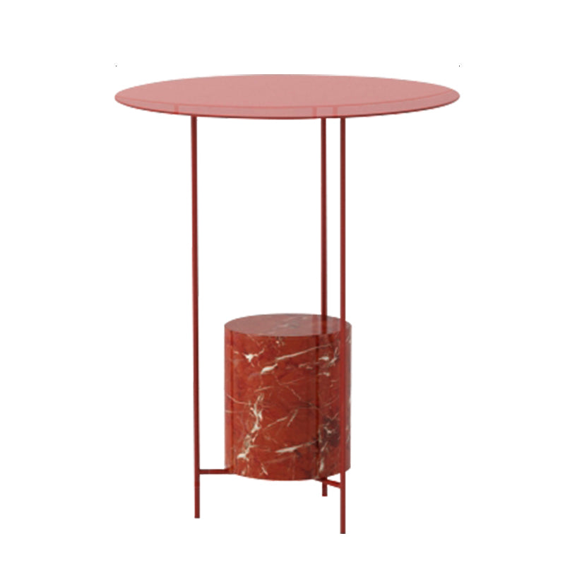 Triple Pin Round Side Table Mid-Century Metal Side End Table