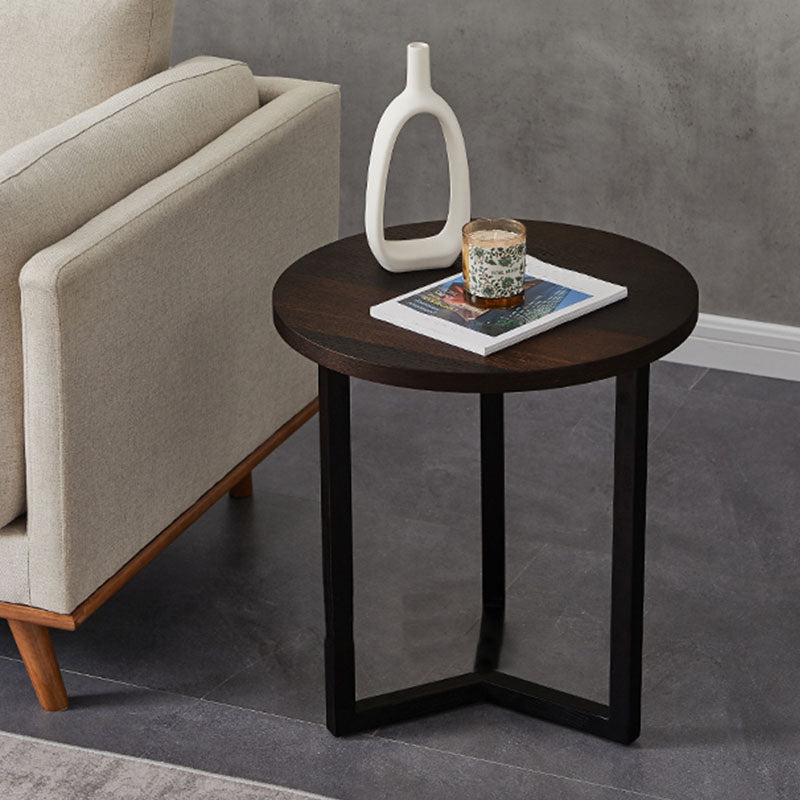 Round Wood Side Table Nordic Style Side Table for Living Room