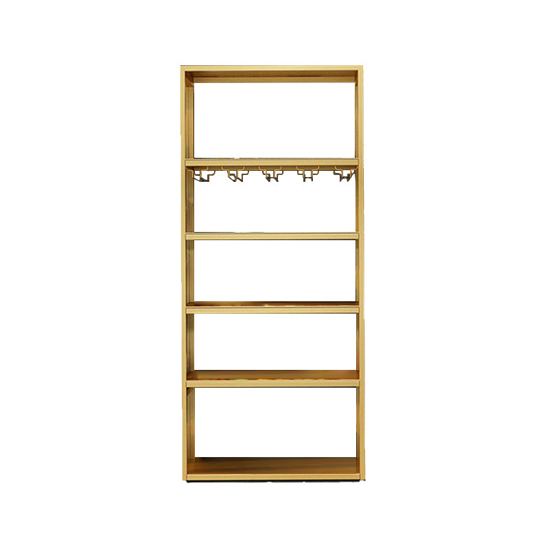 Modern Floor Wine Bottle & Glass Rack Metal Wine Rack with Shelf