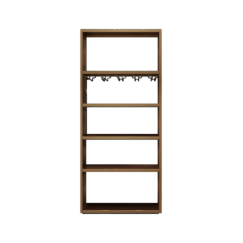 Modern Floor Wine Bottle & Glass Rack Metal Wine Rack with Shelf