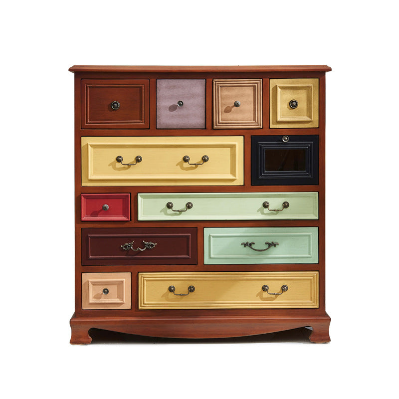 3.3"/55.9" Tall Wooden Chest, Rectangle Accent Cabinet with Drawers