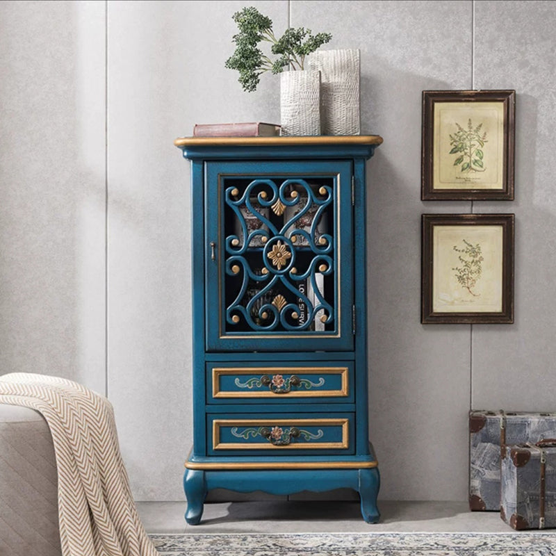 47.24"/61.02" Tall 1- Door Wooden Cabinet, Rectangle Accent Cabinet with Drawers