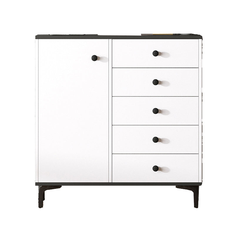 Contemporary 35.43'"Tall Wooden Chest, Rectangle Accent Cabinet with Drawers