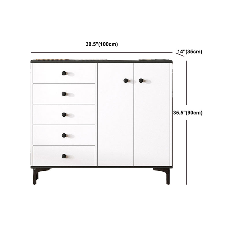 Contemporary 35.43'"Tall Wooden Chest, Rectangle Accent Cabinet with Drawers