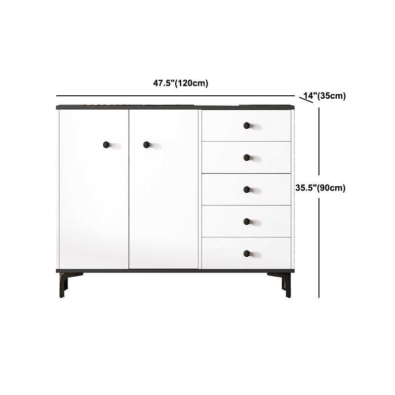 Contemporary 35.43'"Tall Wooden Chest, Rectangle Accent Cabinet with Drawers