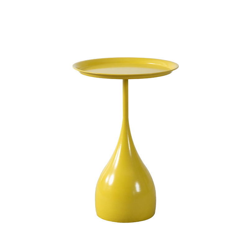 23.6 inch Tall Metal Side Table Minimalist Pedestal End Table