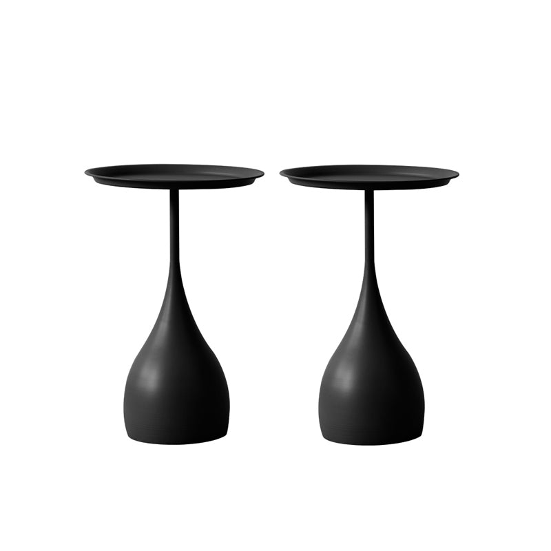 23.6 inch Tall Metal Side Table Minimalist Pedestal End Table