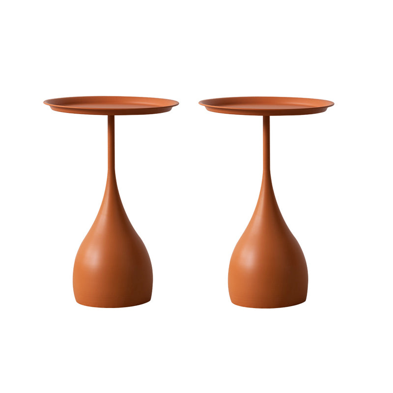 23.6 inch Tall Metal Side Table Minimalist Pedestal End Table