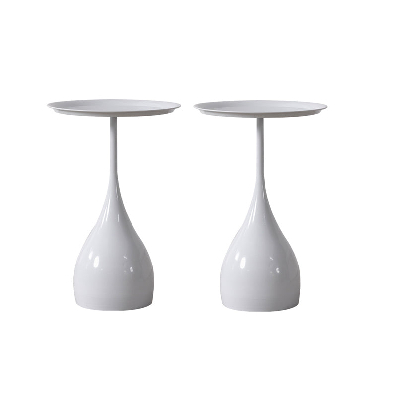 23.6 inch Tall Metal Side Table Minimalist Pedestal End Table