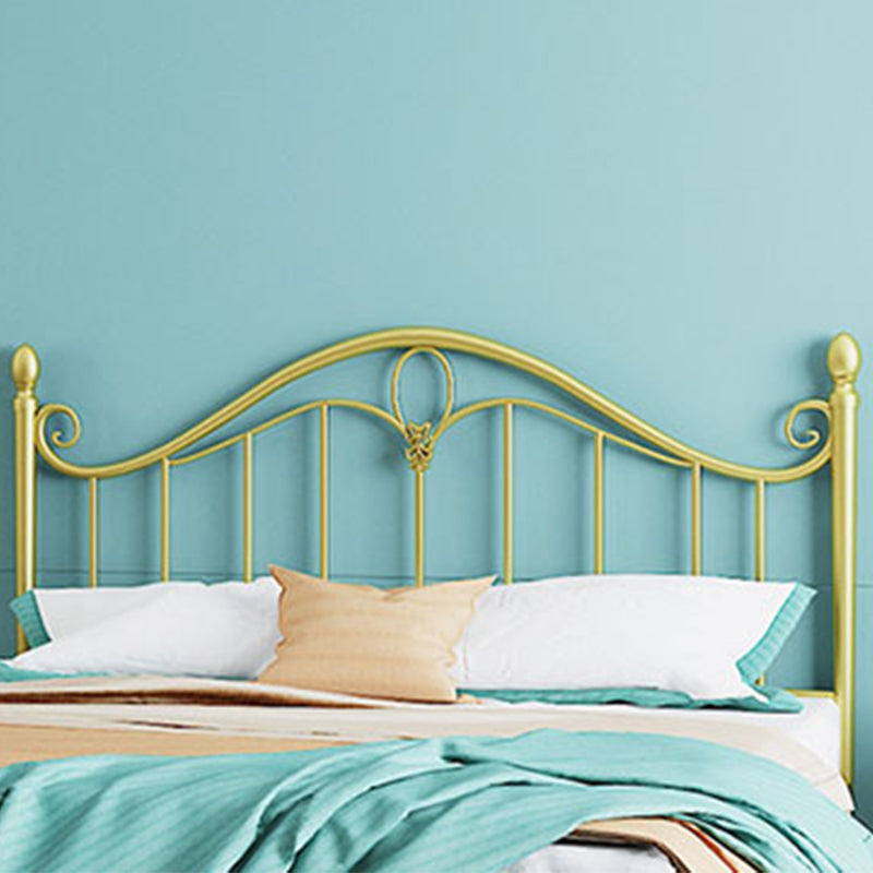 Contemporary Wire-Grid Open-Frame Bed with Metal Arched Headboard