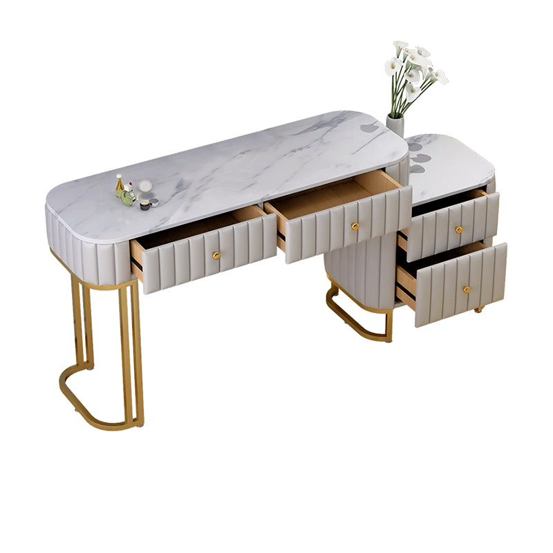 Glam 4 Drawer Makeup Vanity Set Slate Top Vanity Dressing Table