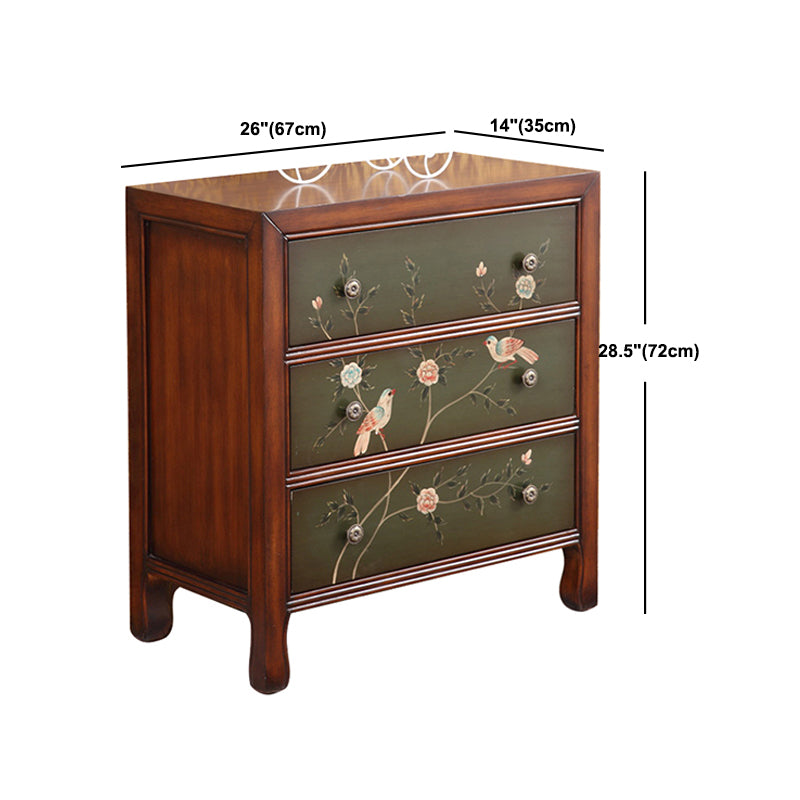 Mid-century Modern Accent Chest with Drawers, Wooden Rectangle Chest