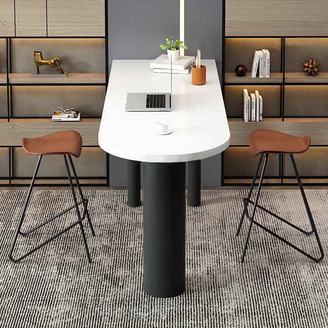 Specialty Solid Wood Bar Table with 3 Legs Contemporary Pub Table for Home