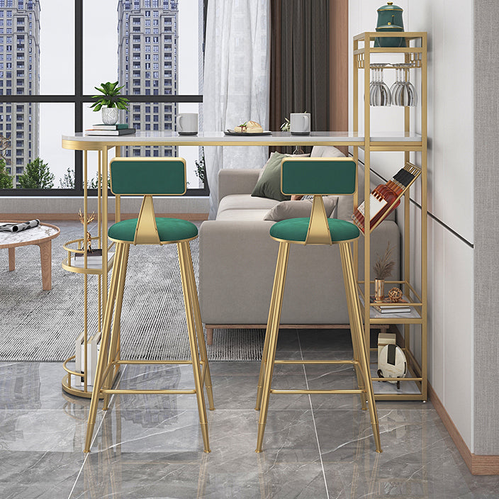 Sintered Stone Top Irregular Shape Pub Table Luxurious Bistro Table with Double Pedestal