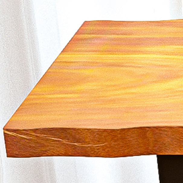 Industrial Natural Bistro Dining Table Rectangle Solid Wood Indoor Bar Dining Table