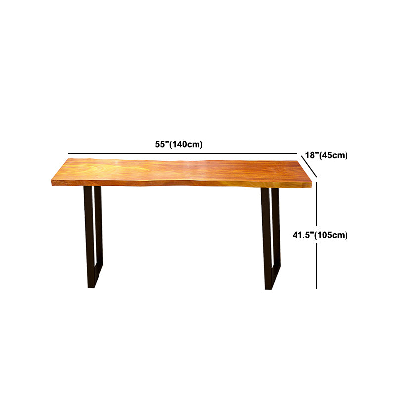 Industrial Natural Bistro Dining Table Rectangle Solid Wood Indoor Bar