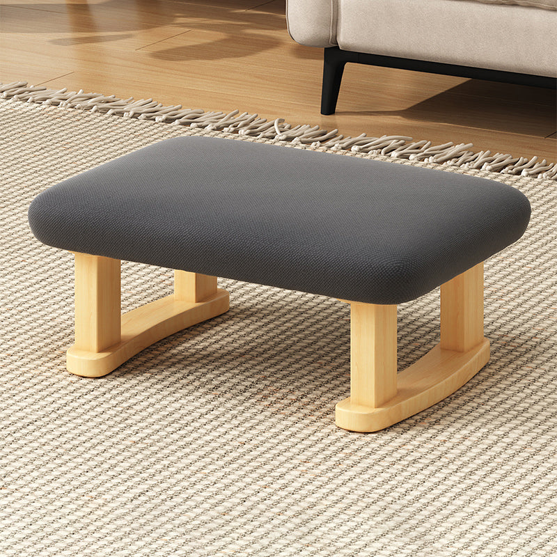 Modern Tear Resistant Ottoman Rectangle Green Cotton Blend Cube