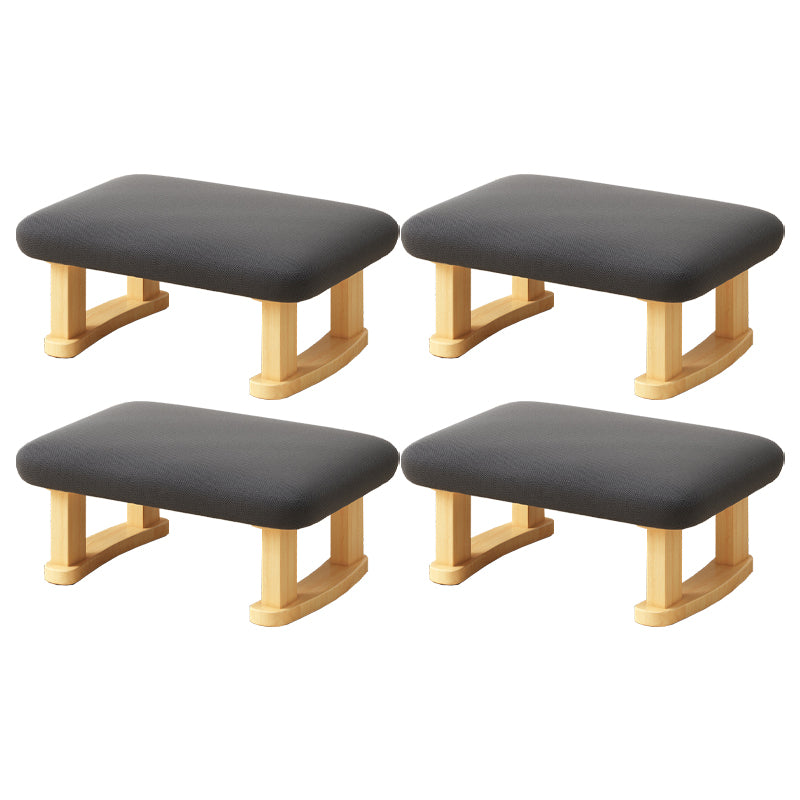 Modern Tear Resistant Ottoman Rectangle Green Cotton Blend Cube