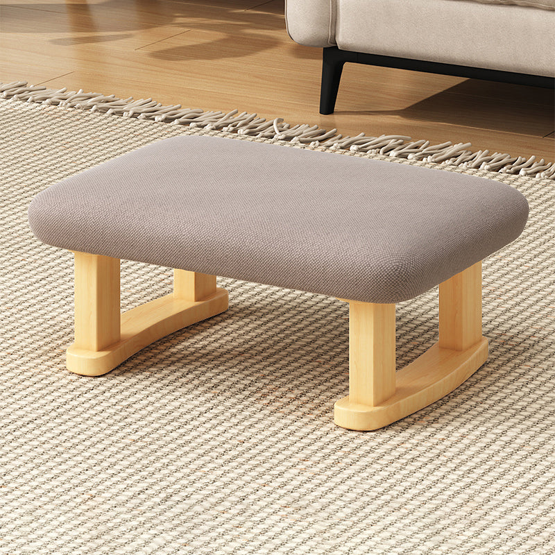 Modern Tear Resistant Ottoman Rectangle Green Cotton Blend Cube