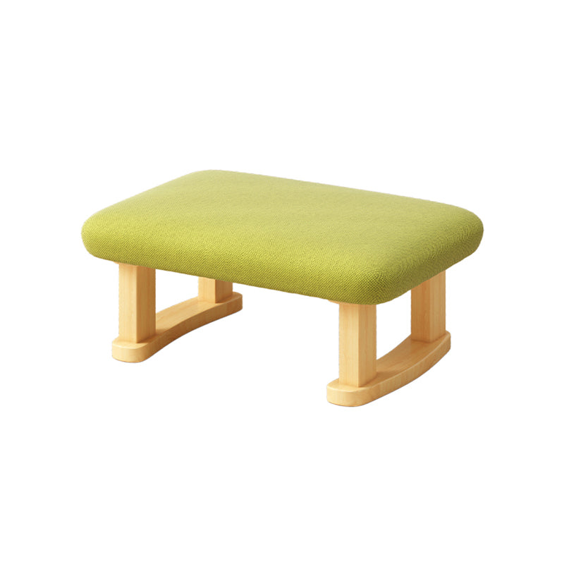 Modern Tear Resistant Ottoman Rectangle Green Cotton Blend Cube