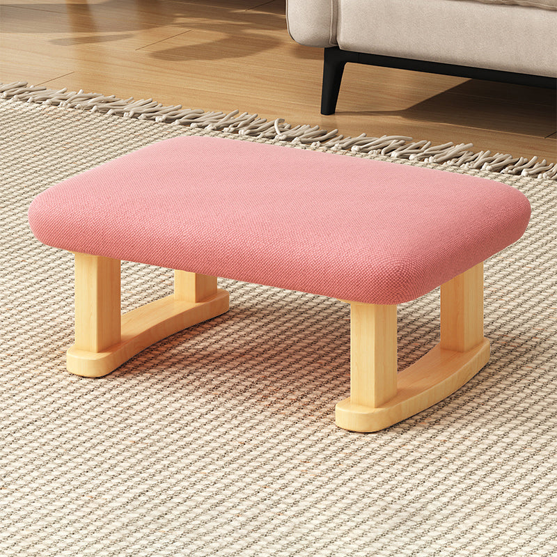 Modern Tear Resistant Ottoman Rectangle Green Cotton Blend Cube