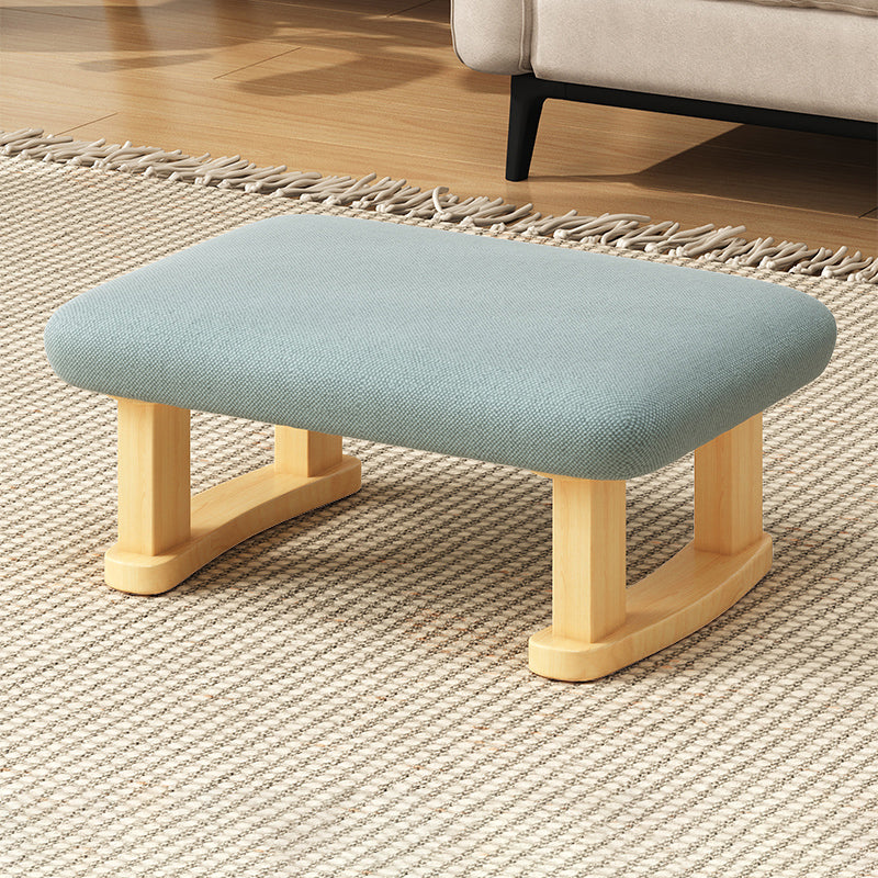 Modern Tear Resistant Ottoman Rectangle Green Cotton Blend Cube