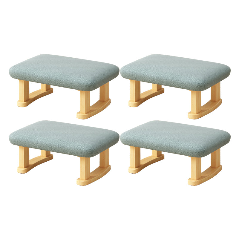 Modern Tear Resistant Ottoman Rectangle Green Cotton Blend Cube