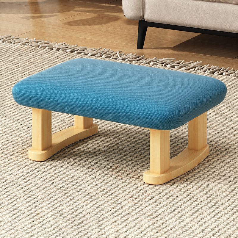 Modern Tear Resistant Ottoman Rectangle Green Cotton Blend Cube