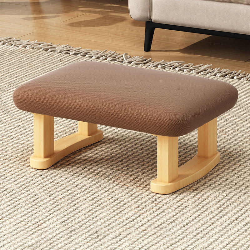 Modern Tear Resistant Ottoman Rectangle Green Cotton Blend Cube