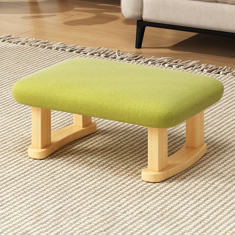Modern Tear Resistant Ottoman Rectangle Green Cotton Blend Cube