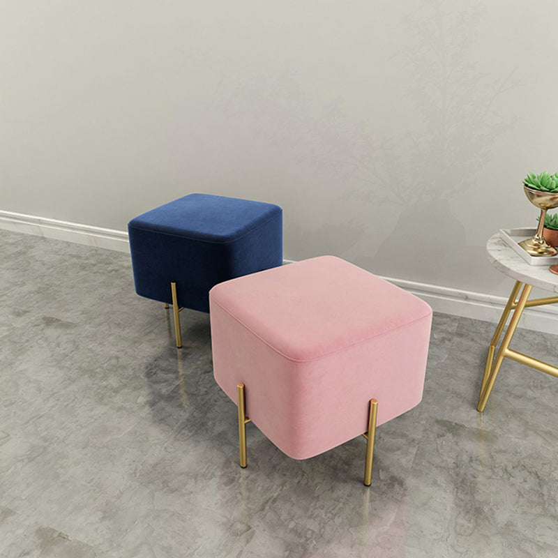 Leisure Velvet Pouf Ottoman Plain Square Water Resistant Ottoman Taverna