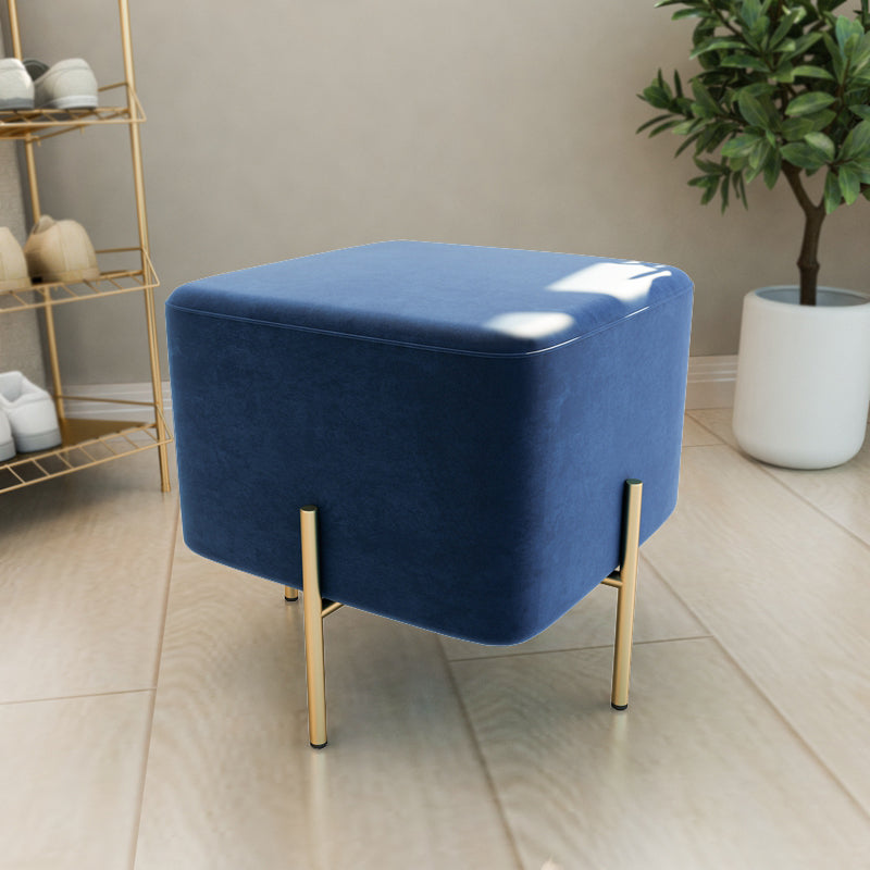 Leisure Velvet Pouf Ottoman Plain Square Water Resistant Ottoman Taverna
