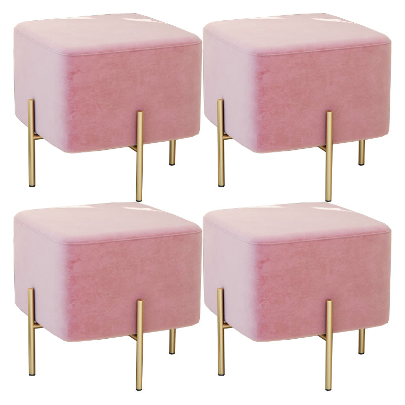 Leisure Velvet Pouf Ottoman Plain Square Water Resistant Ottoman Taverna