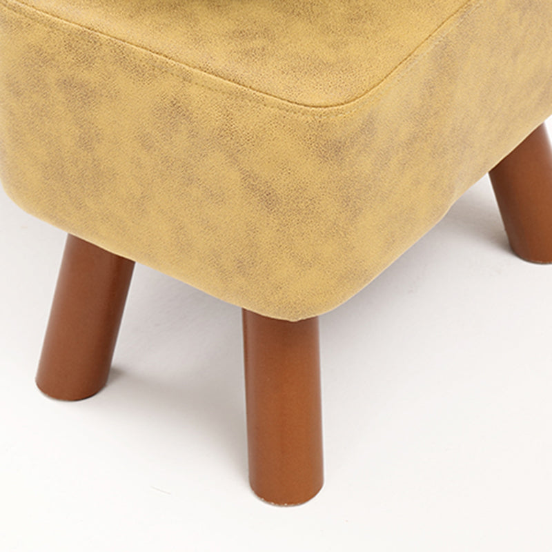 Contemporary Standard Stain Resistant Pure Color Leather Indoor Standard