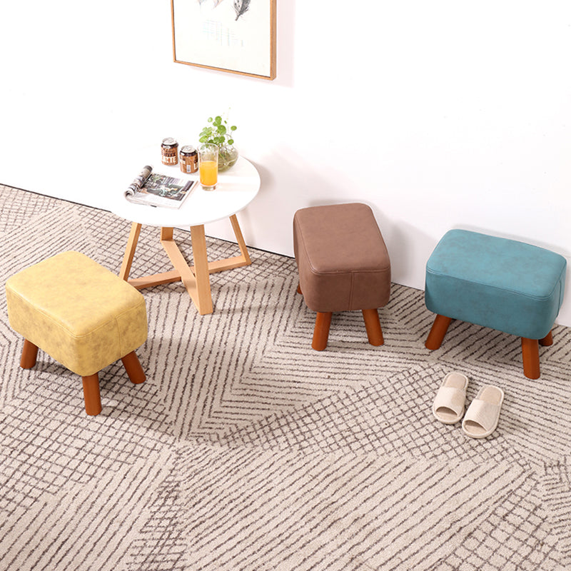 Contemporary Standard Stain Resistant Pure Color Leather Indoor Standard