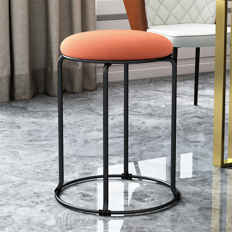 Round Standard Ottoman Mildew Resistant Solid Corduroy Glam Ottoman