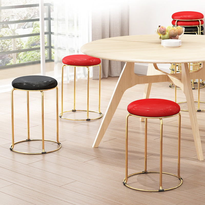 Round Standard Ottoman Mildew Resistant Solid Corduroy Glam Ottoman