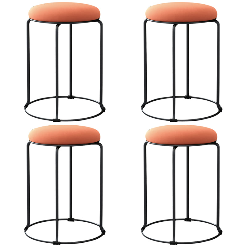 Round Standard Ottoman Mildew Resistant Solid Corduroy Glam Ottoman