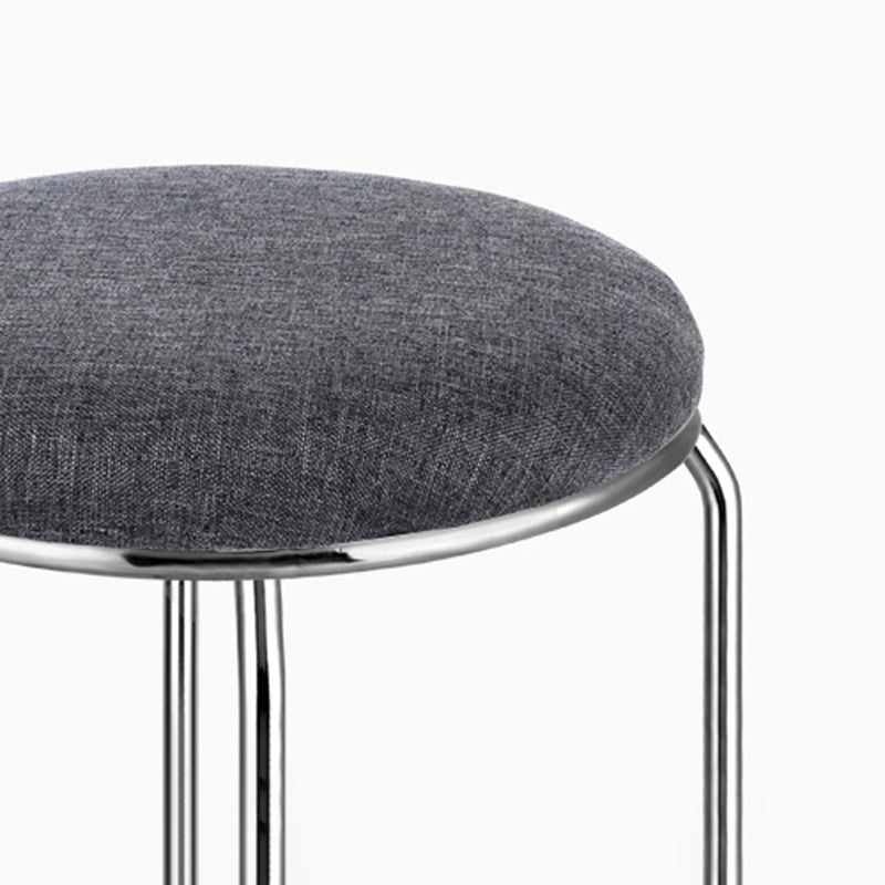 Round Standard Ottoman Mildew Resistant Solid Corduroy Glam Ottoman