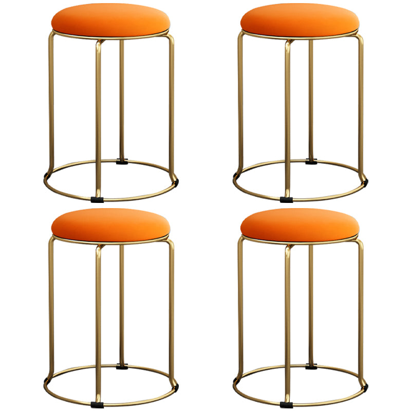 Round Standard Ottoman Mildew Resistant Solid Corduroy Glam Ottoman