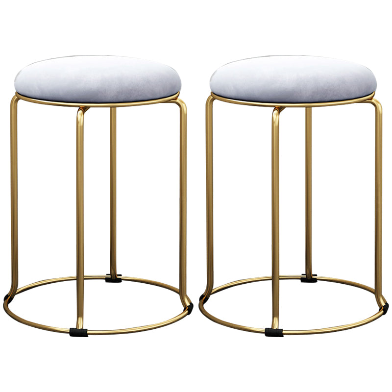 Round Standard Ottoman Mildew Resistant Solid Corduroy Glam Ottoman