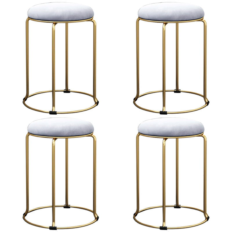 Round Standard Ottoman Mildew Resistant Solid Corduroy Glam Ottoman