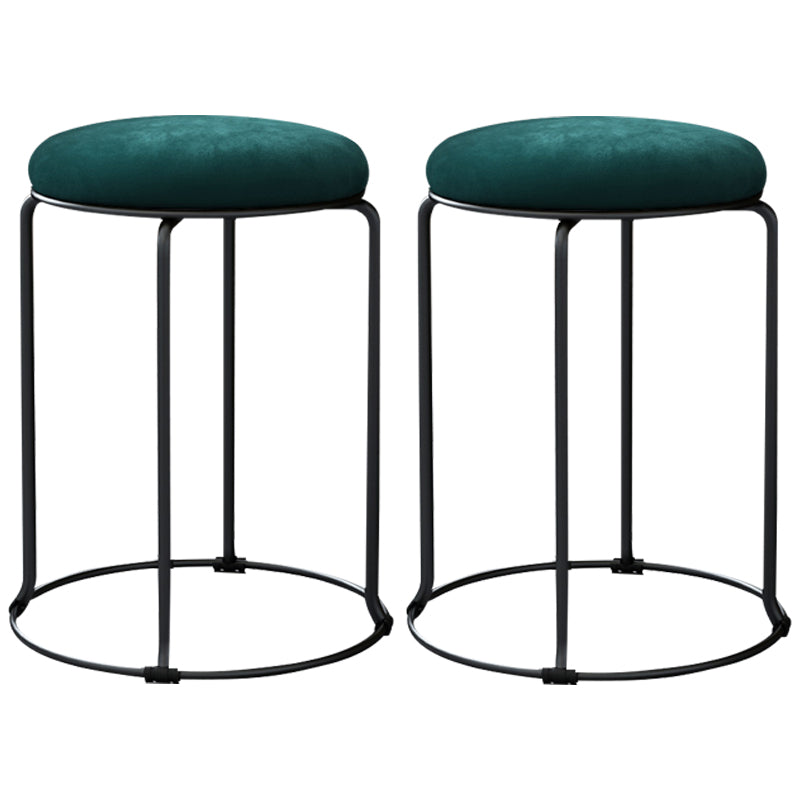 Round Standard Ottoman Mildew Resistant Solid Corduroy Glam Ottoman