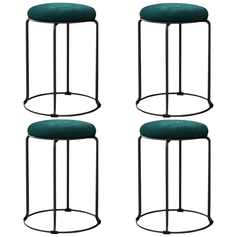 Round Standard Ottoman Mildew Resistant Solid Corduroy Glam Ottoman