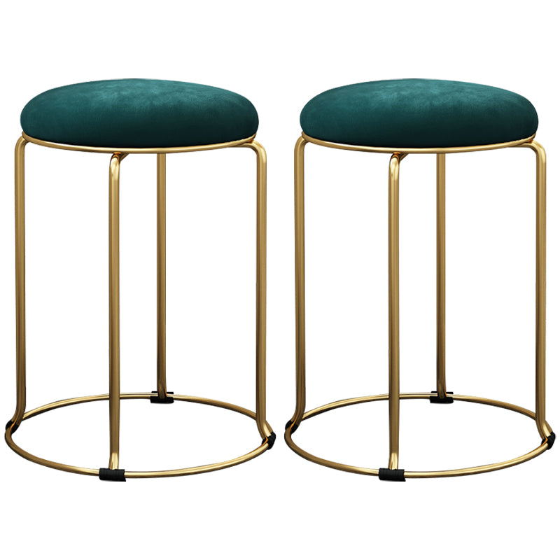 Round Standard Ottoman Mildew Resistant Solid Corduroy Glam Ottoman