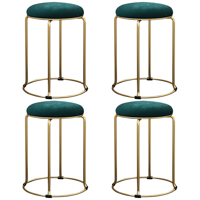 Round Standard Ottoman Mildew Resistant Solid Corduroy Glam Ottoman