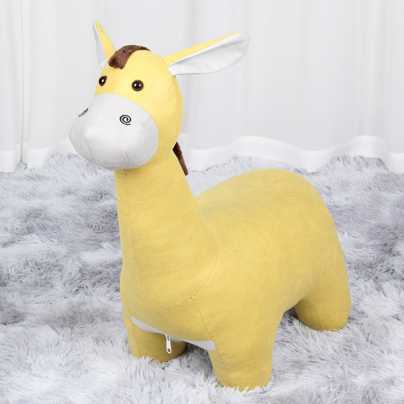 Modern Velvet Pouf Ottoman Contrast Color Donkey Shape Stain Resistant Pouf Chair