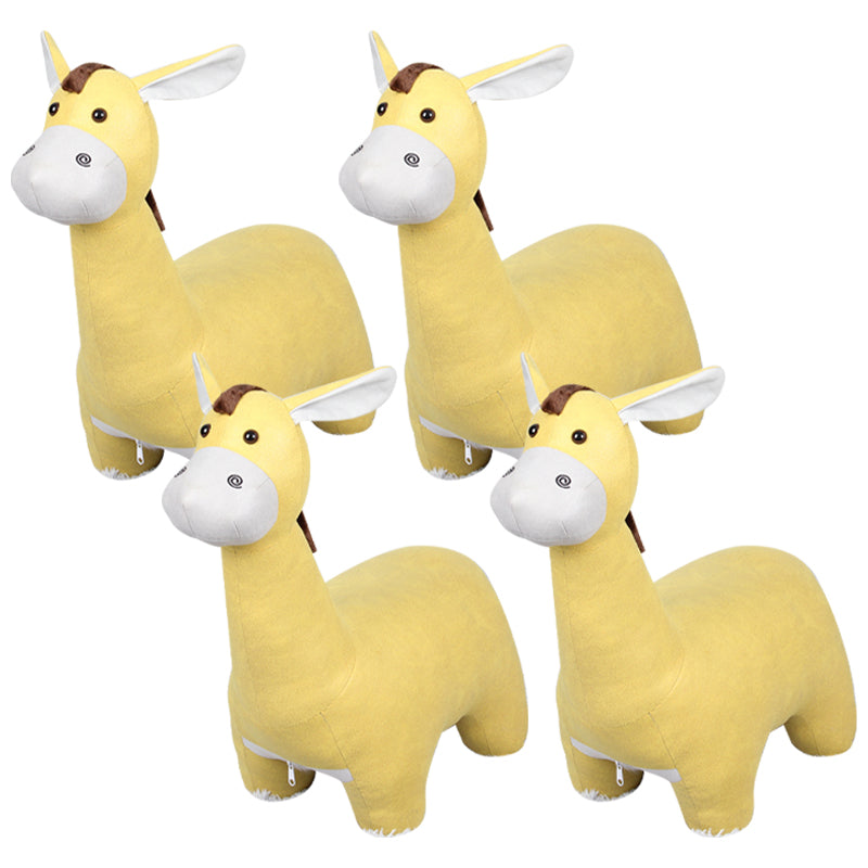 Modern Velvet Pouf Ottoman Contrast Color Donkey Shape Stain Resistant Pouf Chair