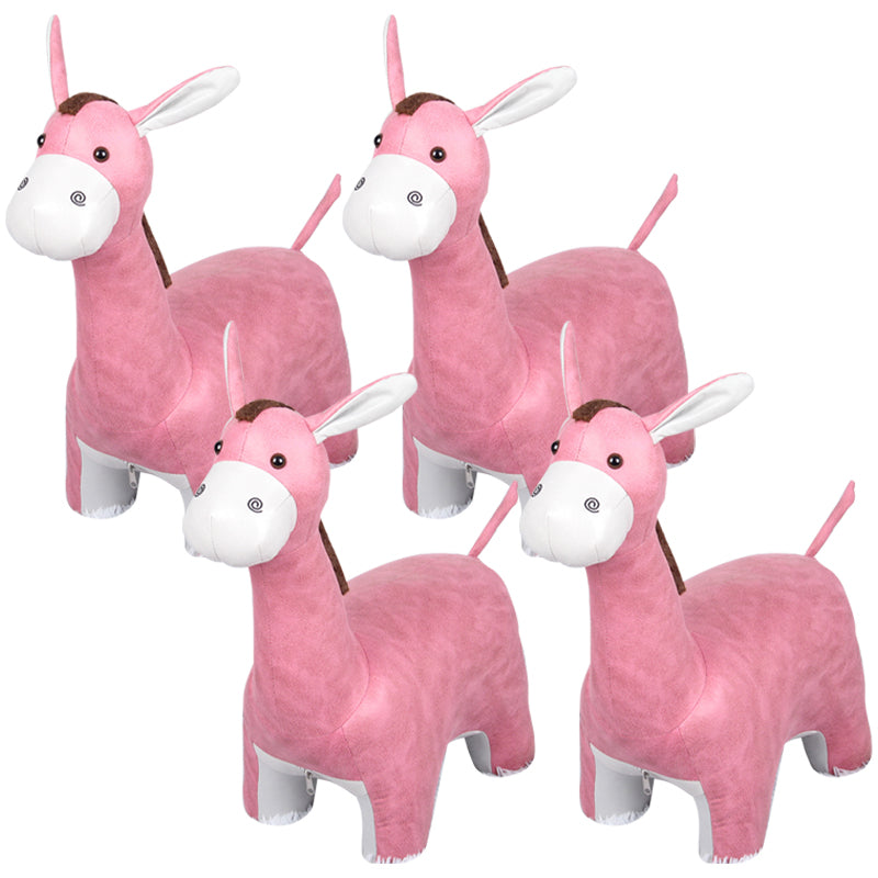 Modern Velvet Pouf Ottoman Contrast Color Donkey Shape Stain Resistant Pouf Chair