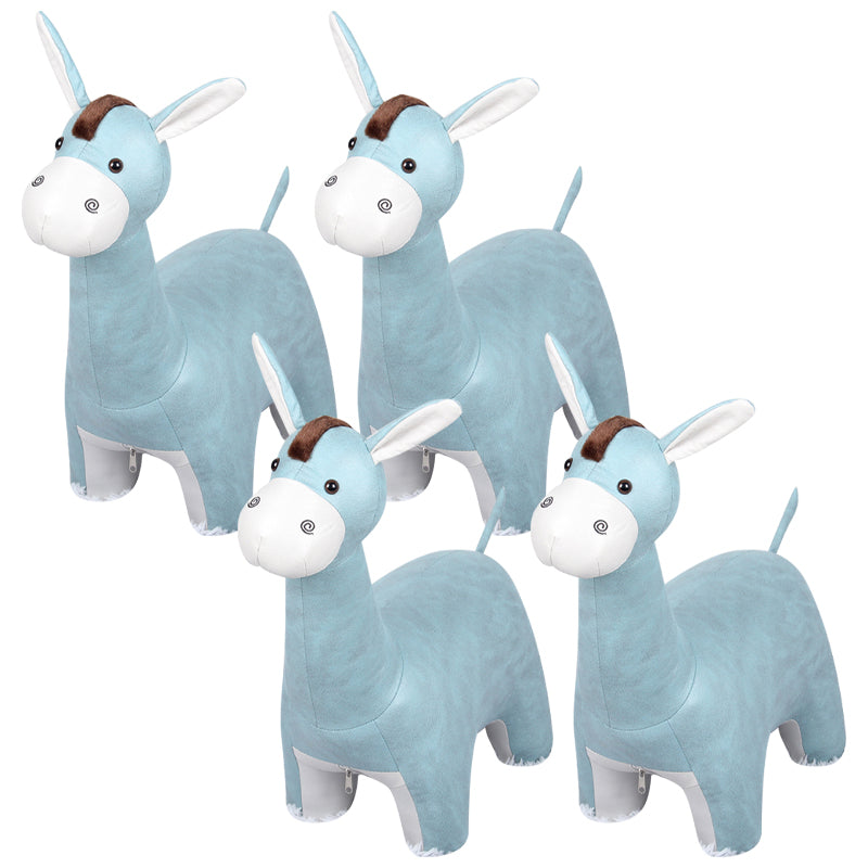 Modern Velvet Pouf Ottoman Contrast Color Donkey Shape Stain Resistant Pouf Chair